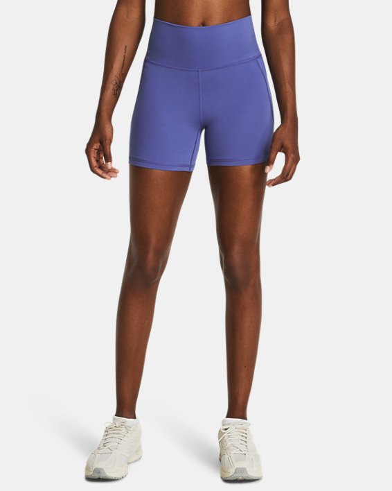 Women's UA Meridian Middy Shorts in Purple image number 0